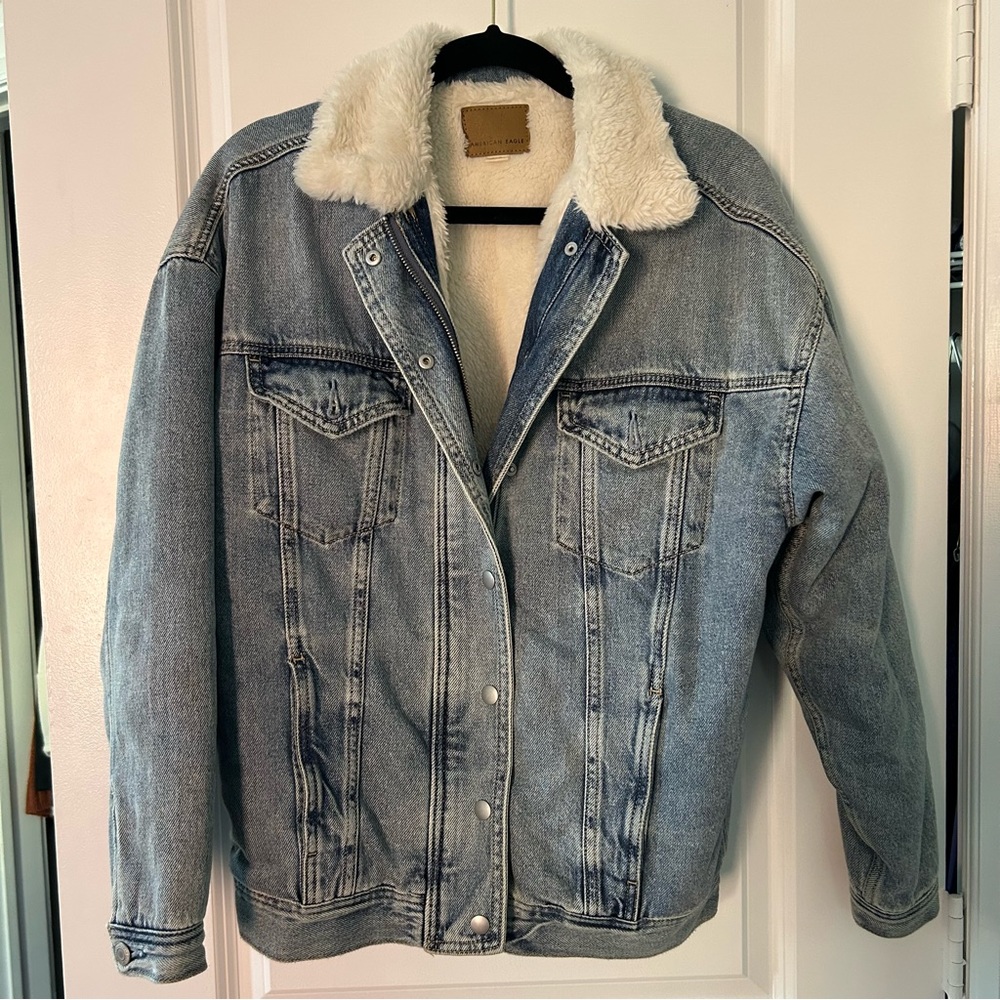 American Eagle Sherpa Jean Jacket